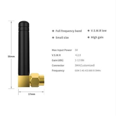 Vertical Polarization 2dBi 3dBi 5dBi 700-2700Mhz 4G LTE Antenna for Wireless Communication