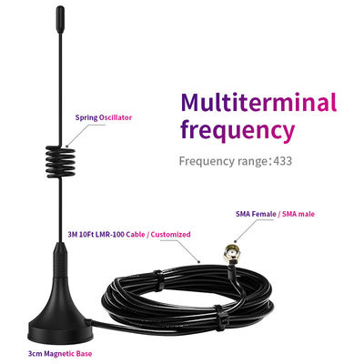 High Gain Outdoor Wireless Spring Helical Loop 433mhz Antenna with Magnetic Mounting
